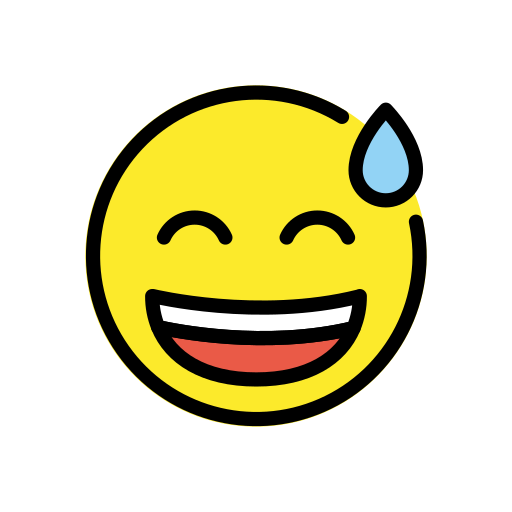 Smiling Face With Open Mouth And Cold Sweat on OpenMoji