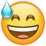Smiling Face With Open Mouth And Cold Sweat on WhatsApp
