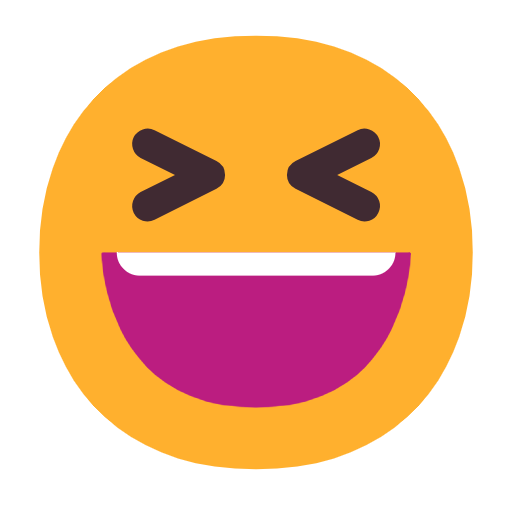 Smiling Face With Open Mouth And Tightly-closed Eyes on Microsoft Fluent