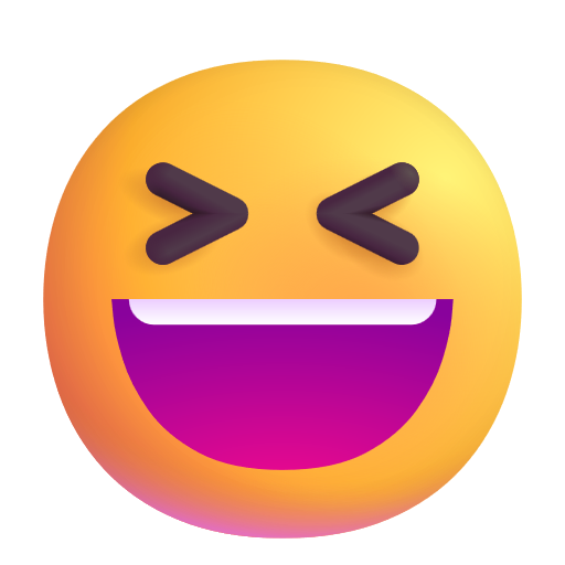 Smiling Face With Open Mouth And Tightly-closed Eyes on Microsoft 3D