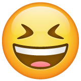 Smiling Face With Open Mouth And Tightly-closed Eyes on WhatsApp