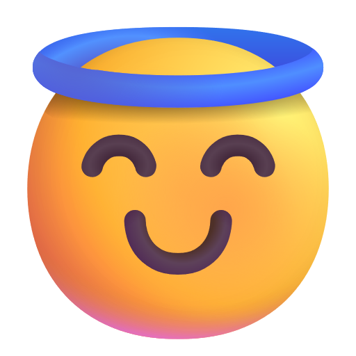 Smiling Face With Halo on Microsoft 3D
