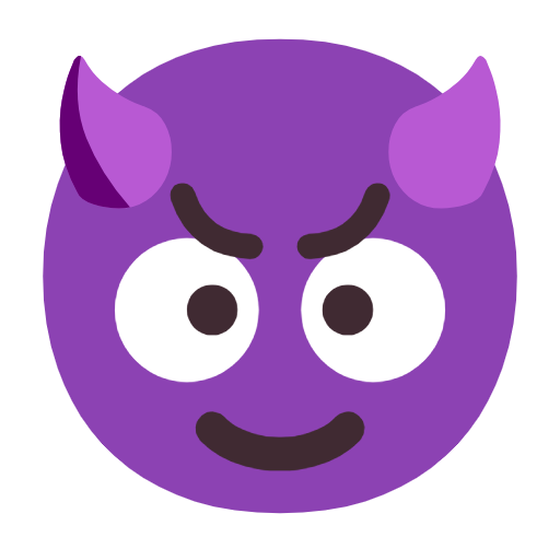 Smiling Face With Horns on Microsoft Fluent