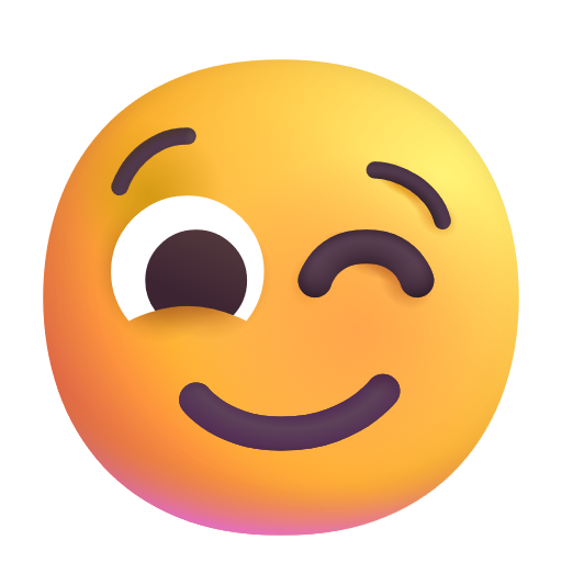 Winking Face on Microsoft 3D