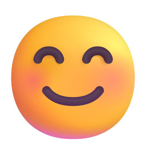 Smiling Face With Smiling Eyes on Microsoft 3D