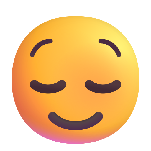 Relieved Face on Microsoft 3D