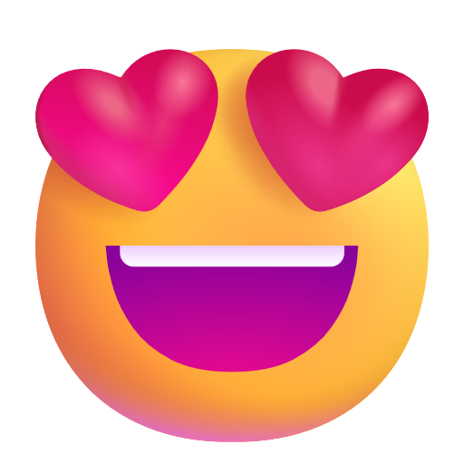 Smiling Face With Heart-shaped Eyes on Microsoft 3D