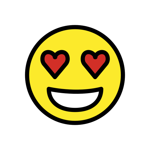 Smiling Face With Heart-shaped Eyes on OpenMoji