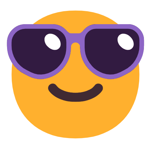 Smiling Face With Sunglasses on Microsoft Fluent