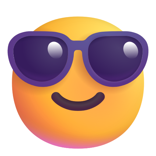 Smiling Face With Sunglasses on Microsoft 3D