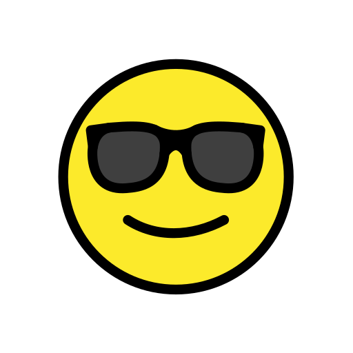 Smiling Face With Sunglasses on OpenMoji