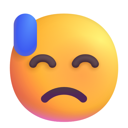 Face With Cold Sweat on Microsoft 3D