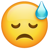 Face With Cold Sweat on WhatsApp