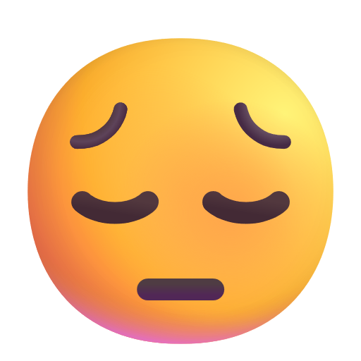 Pensive Face on Microsoft 3D