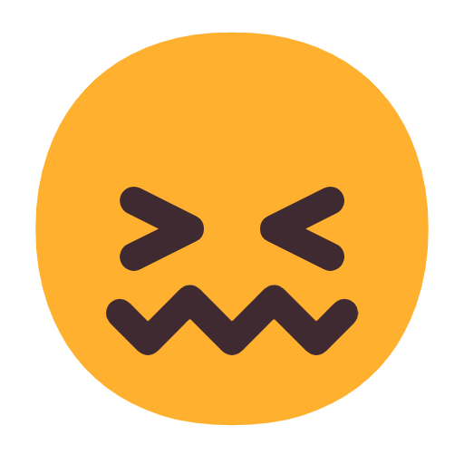 Confounded Face on Microsoft Fluent