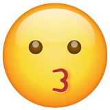 Kissing Face on WhatsApp