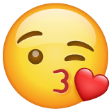 Face Throwing A Kiss on WhatsApp