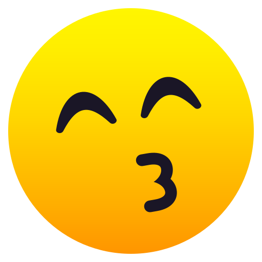 Kissing Face With Smiling Eyes on JoyPixels