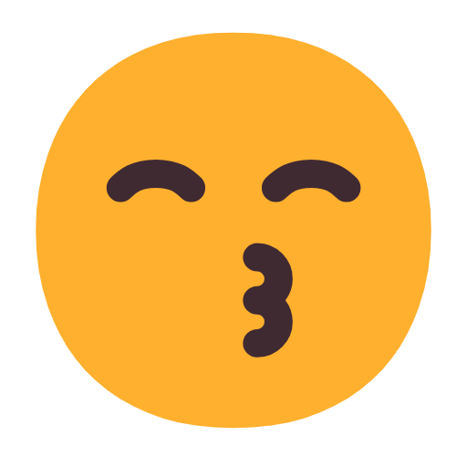 Kissing Face With Smiling Eyes on Microsoft Fluent