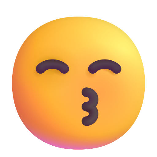 Kissing Face With Smiling Eyes on Microsoft 3D