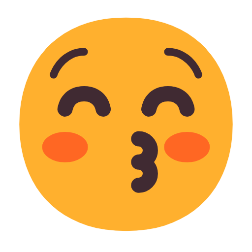 Kissing Face With Closed Eyes on Microsoft Fluent