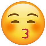 Kissing Face With Closed Eyes on WhatsApp