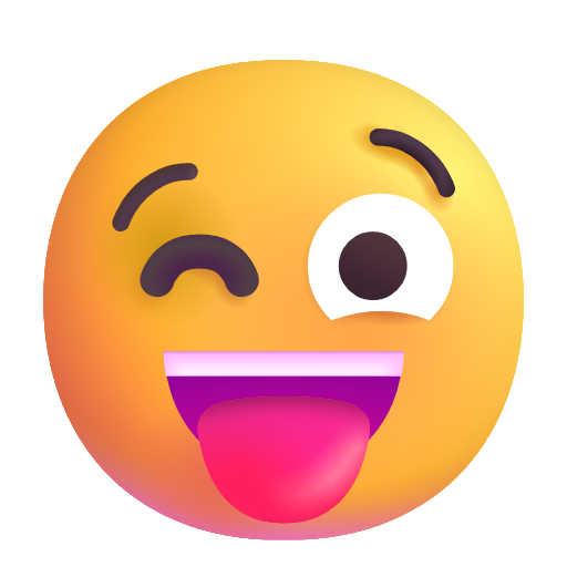 Face With Stuck-out Tongue And Winking Eye on Microsoft 3D