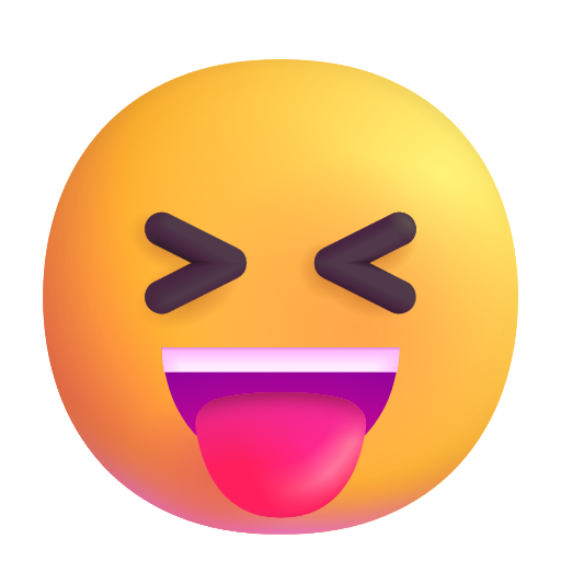 Face With Stuck-out Tongue And Tightly-closed Eyes on Microsoft 3D