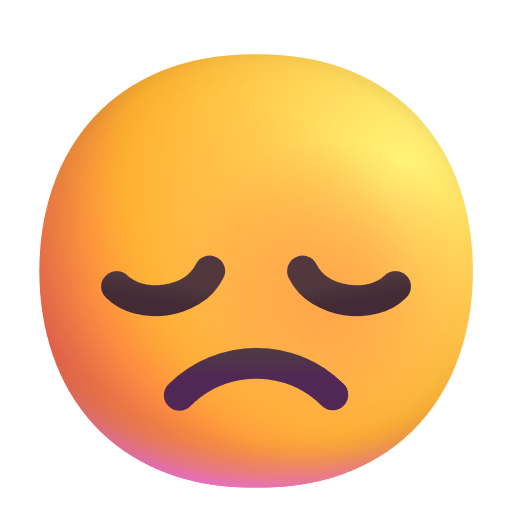 Disappointed Face on Microsoft 3D
