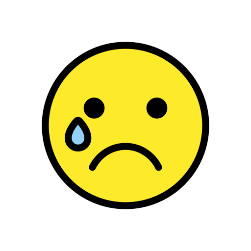 Crying Face on OpenMoji