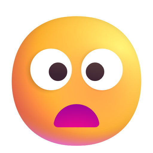Frowning Face With Open Mouth on Microsoft 3D