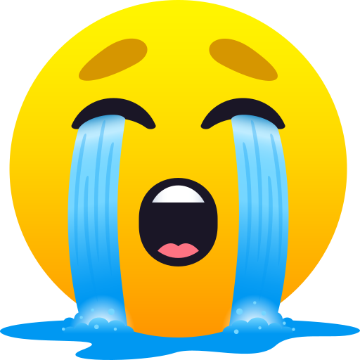 Loudly Crying Face on JoyPixels