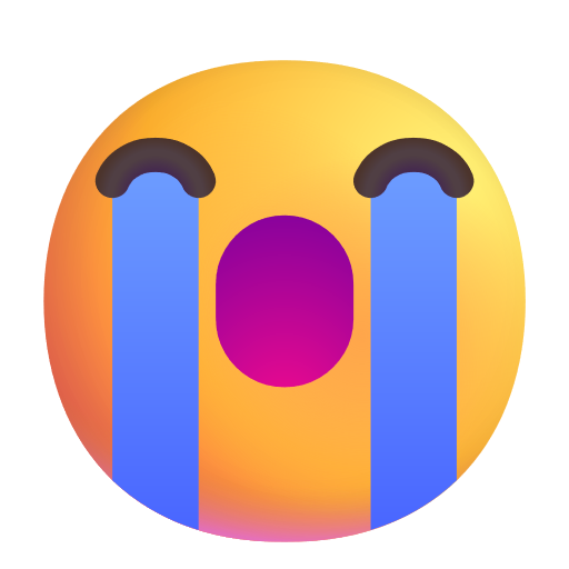 Loudly Crying Face on Microsoft 3D
