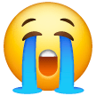 Loudly Crying Face on Samsung