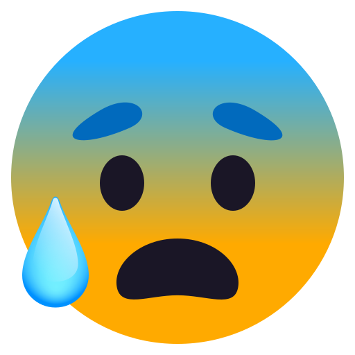 Face With Open Mouth And Cold Sweat on JoyPixels