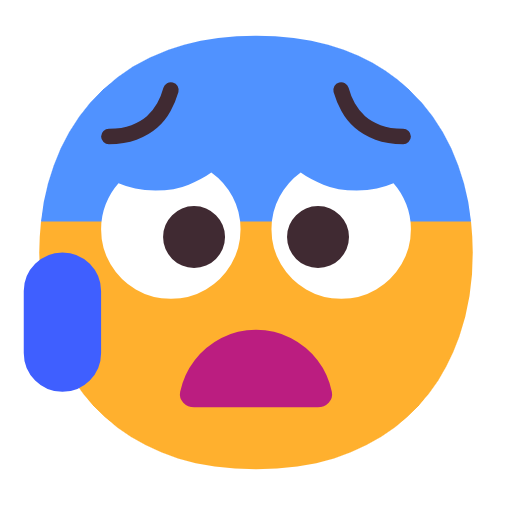 Face With Open Mouth And Cold Sweat on Microsoft Fluent