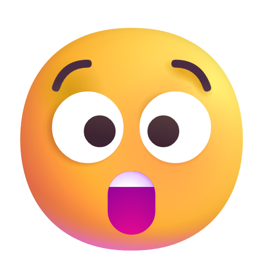 Astonished Face on Microsoft 3D