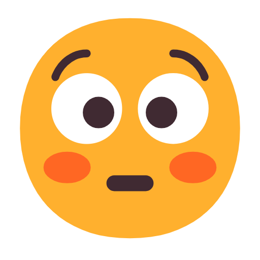 Flushed Face on Microsoft Fluent