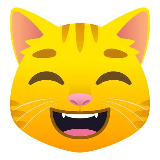 Grinning Cat Face With Smiling Eyes on JoyPixels
