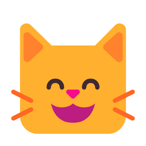 Grinning Cat Face With Smiling Eyes on Microsoft Fluent