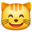 Grinning Cat Face With Smiling Eyes on Samsung