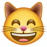 Grinning Cat Face With Smiling Eyes on WhatsApp