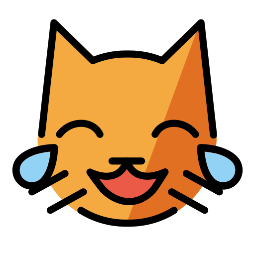 Cat Face With Tears Of Joy on OpenMoji