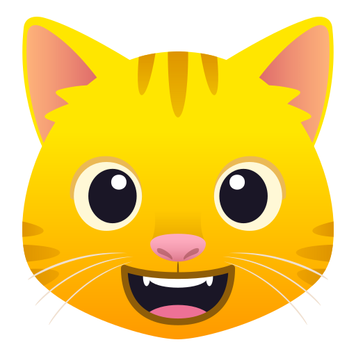 Smiling Cat Face With Open Mouth on JoyPixels