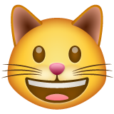 Smiling Cat Face With Open Mouth on WhatsApp