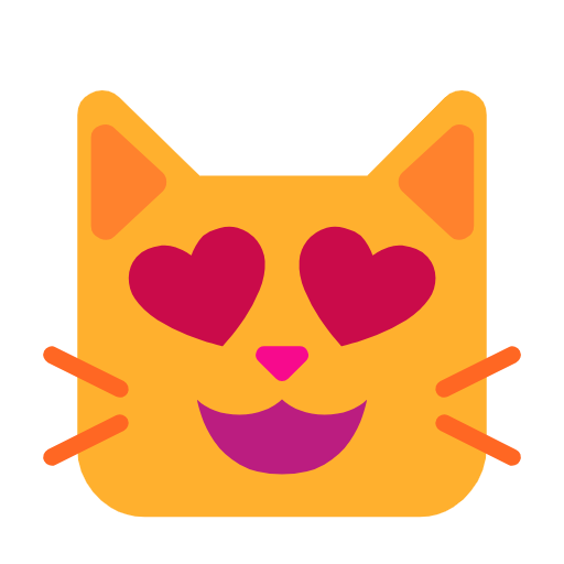 Smiling Cat Face With Heart-shaped Eyes on Microsoft Fluent