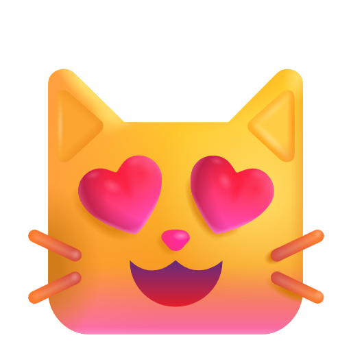 Smiling Cat Face With Heart-shaped Eyes on Microsoft 3D