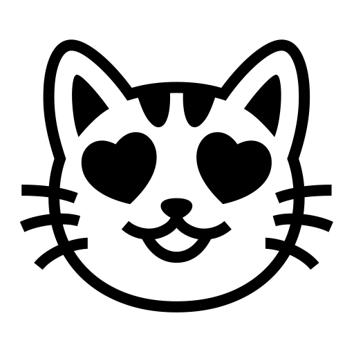 Smiling Cat Face With Heart-shaped Eyes on Noto Emoji