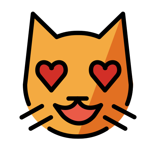 Smiling Cat Face With Heart-shaped Eyes on OpenMoji