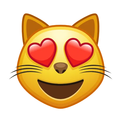 Smiling Cat Face With Heart-shaped Eyes on Telegram